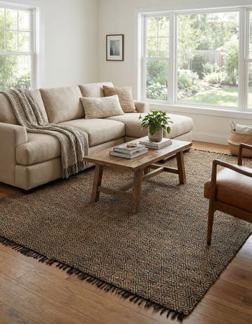 10' x 14' 1 Hand Woven Braided Jute Rug