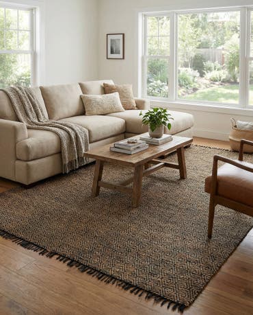  10' x 14' 1  Hand Woven Braided Jute Rug