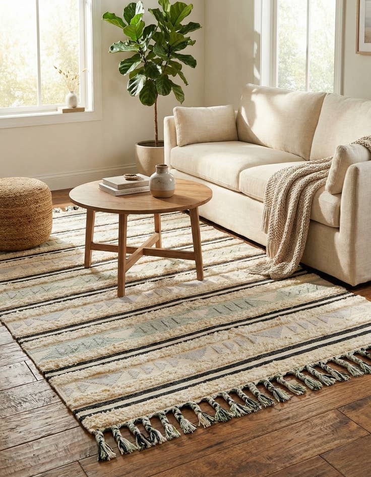 Detail image of  6' 1 x 9'  Hand Woven Arizona Wool Rug