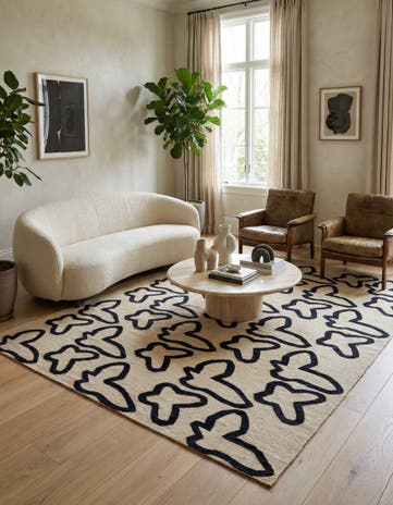 6' 5 x 7' 8 Hand Woven Kilim Modern Wool Rug