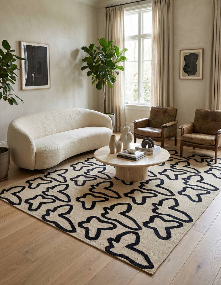 Detail image of  6' 5 x 7' 8  Hand Woven Kilim Modern Wool Rug