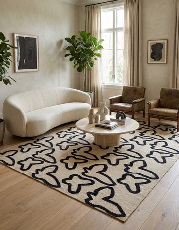 6' 5 x 7' 8 Hand Woven Kilim Modern Wool Rug
