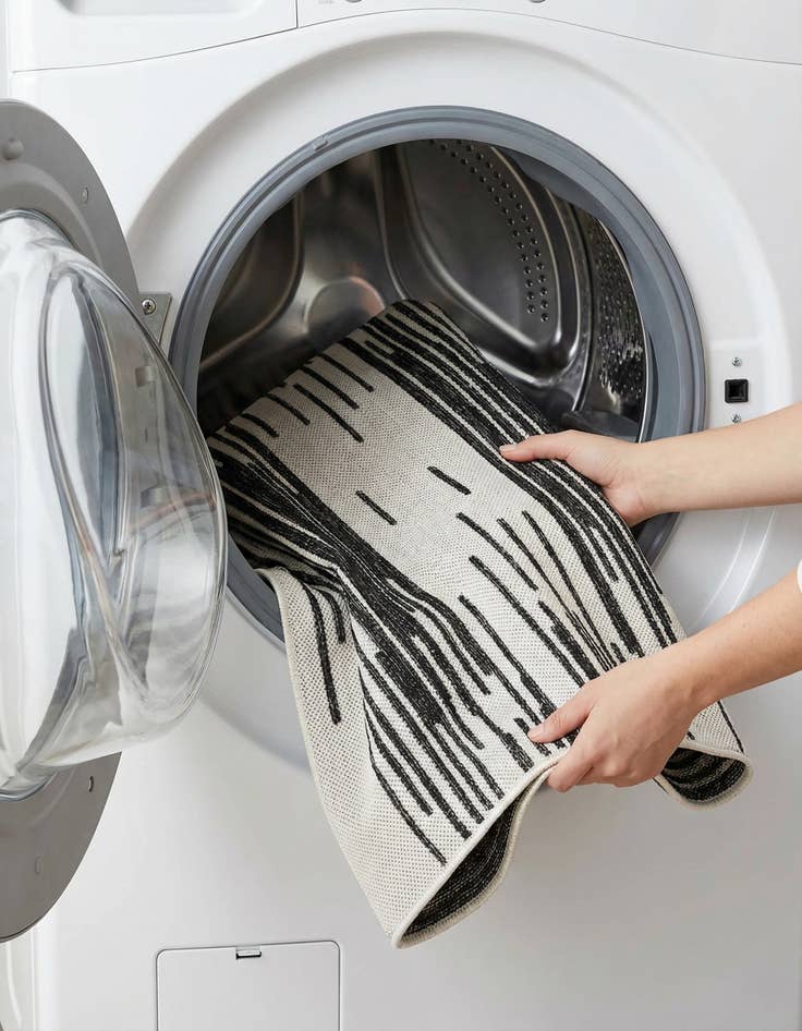 Detail image of 2' x 6'  Washable Modern Indoor / Outdoor Runner Rug