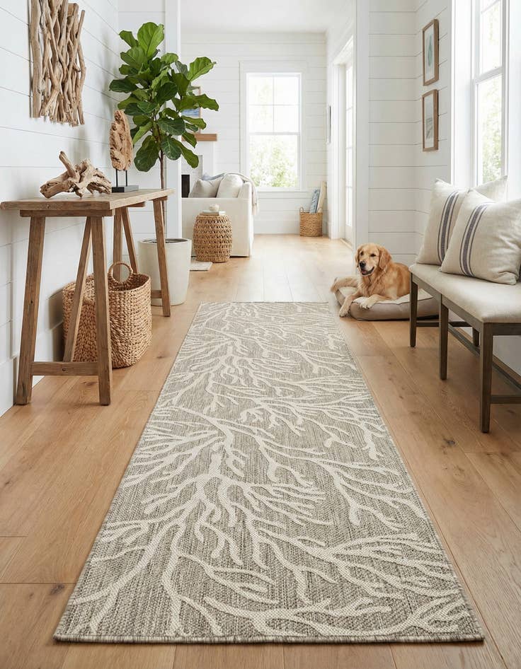 Detail image of  2' 7 x 12'  Washable Coastal Indoor / Outdoor Runner Rug