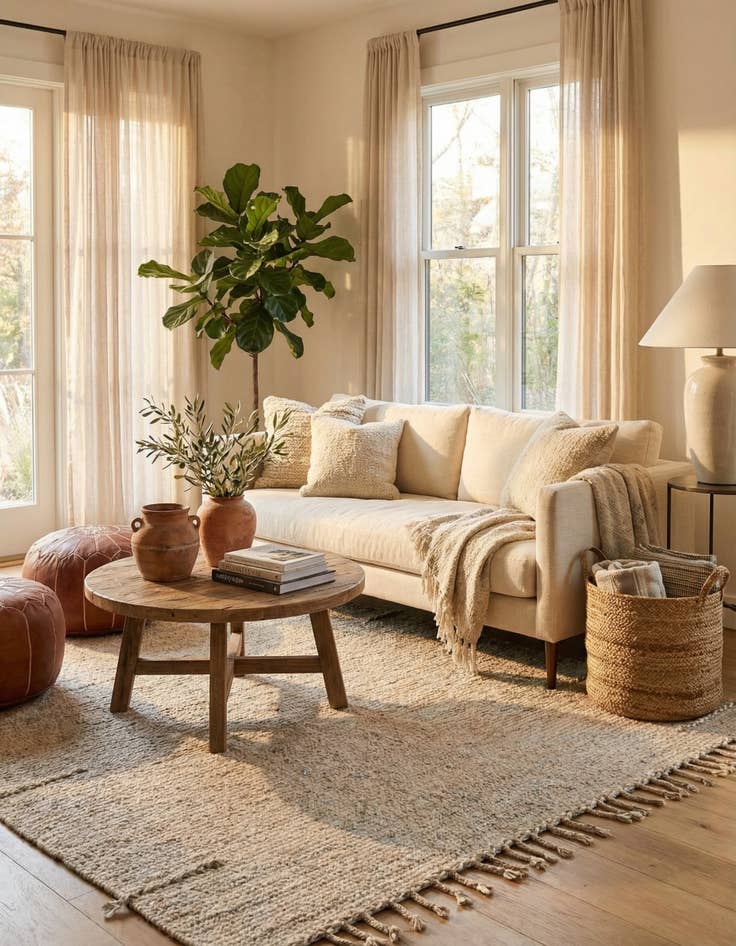 Detail image of 6' 7 x 9'  Hand Knotted Moroccan Wool Rug