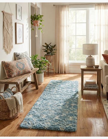 2' 7 x 10' Moroccan Trellis Shag Runner Rug