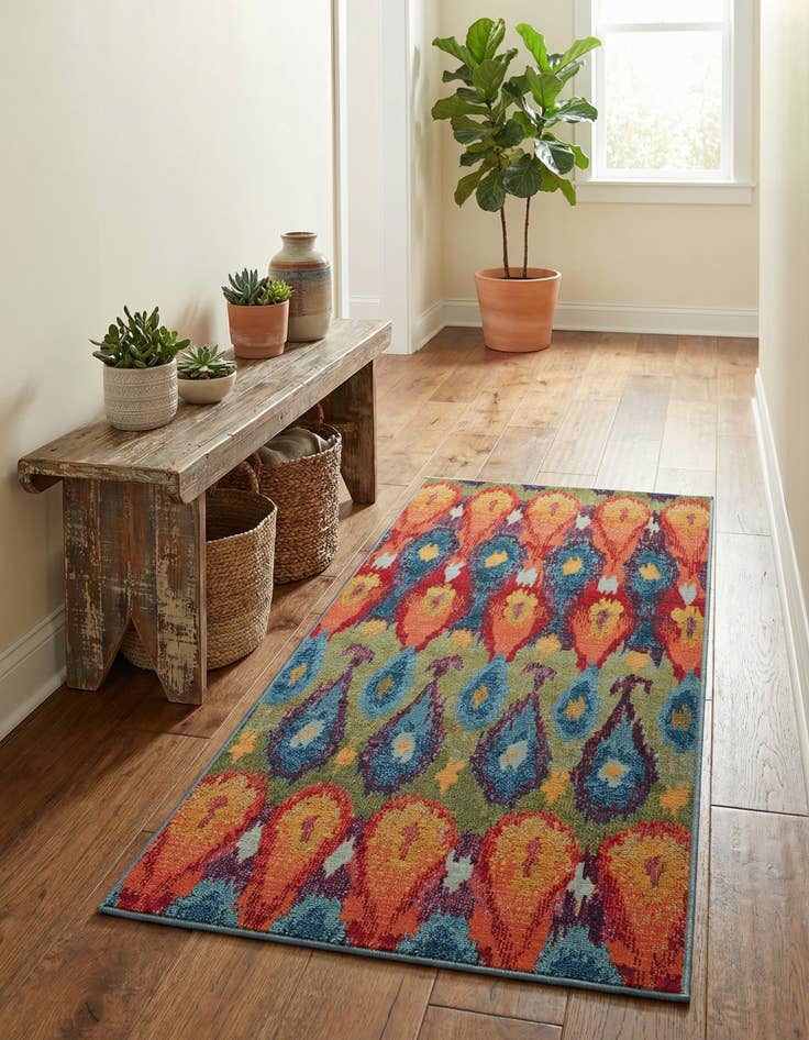 Detail image of 2' 7 x 5' 3 Easy-Clean Modern Indoor / Outdoor Runner Rug