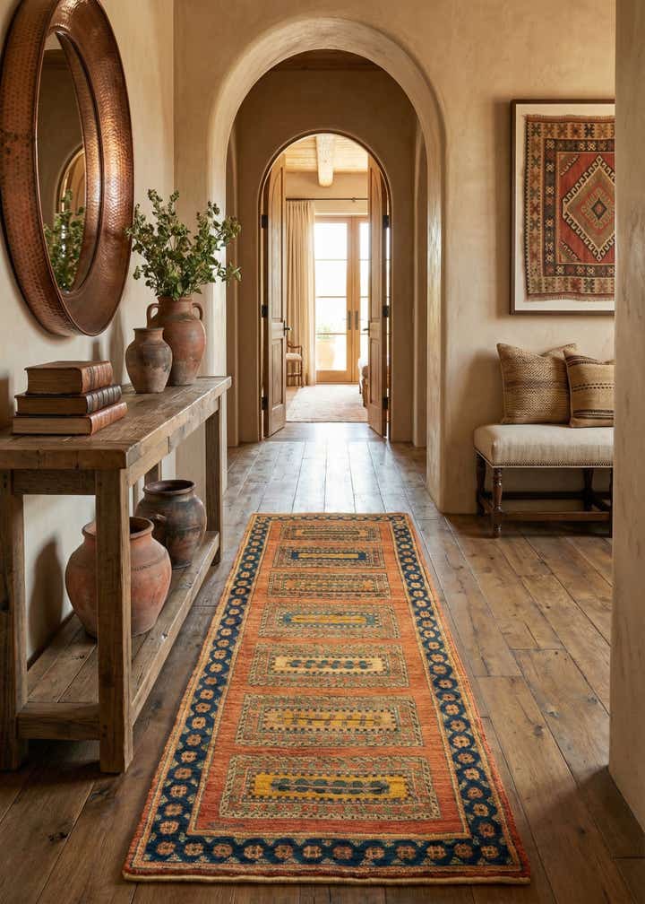 2' 9 x 6' 8 Luribaft Wool Runner Rug