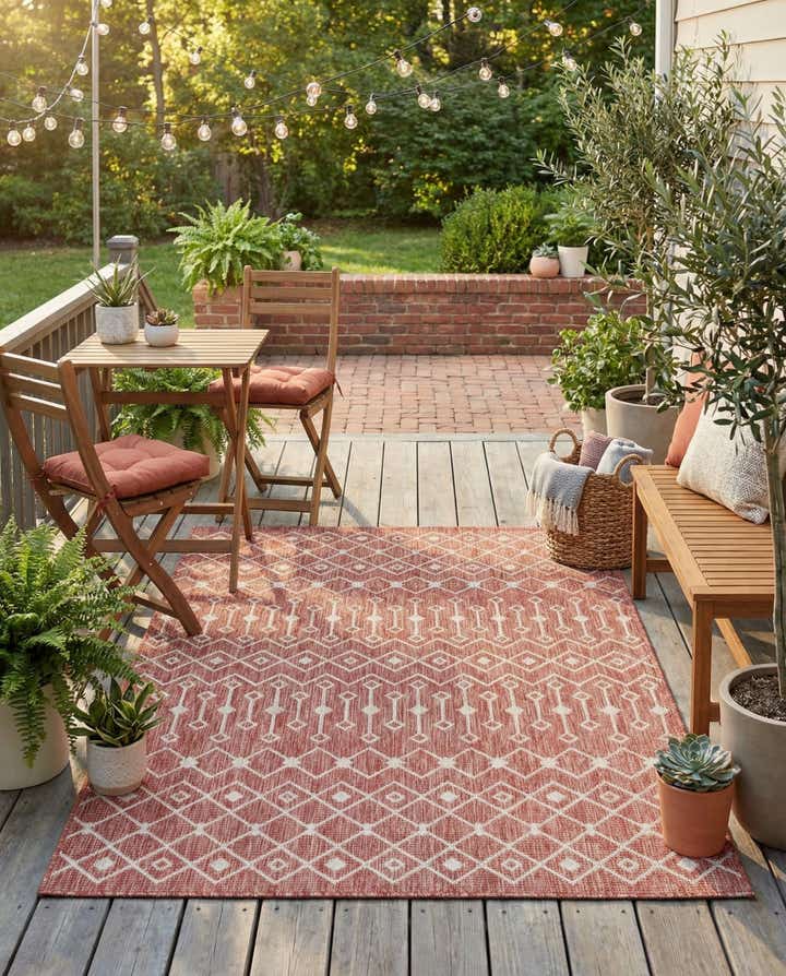 4' x 6' Easy-Clean Trellis Indoor / Outdoor Rug