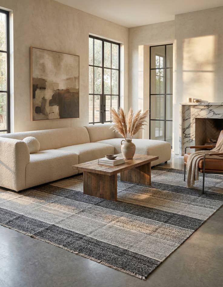 Detail image of  8' 3 x 9' 5  Hand Woven Kilim Modern Wool Rug