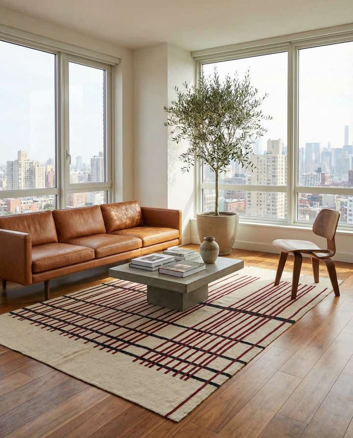 5' 8 x 8' 2 Hand Woven Kilim Modern Wool Rug