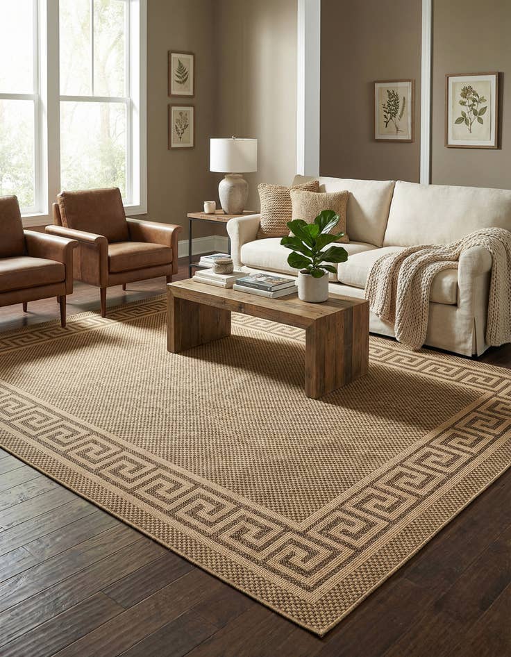 Detail image of 9' x 12' 2  Washable Border Indoor / Outdoor Rug