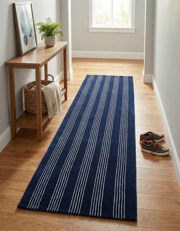 2' 7 x 8' Jill Zarin Striped Wool Runner Rug
