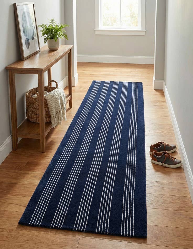 Detail image of 2' 7 x 8' Jill Zarin Striped Wool Runner Rug