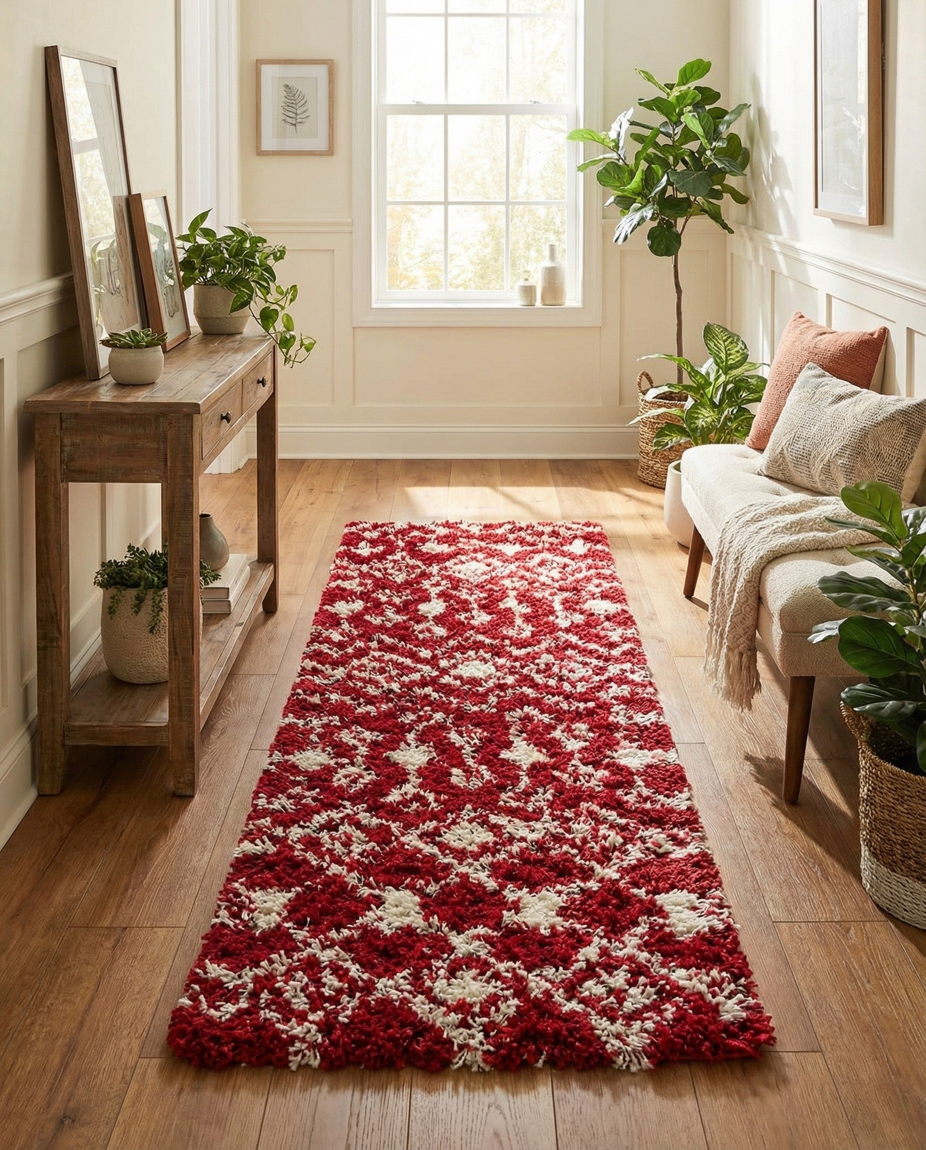  3' 3 x 16' 5 Moroccan Trellis Shag Runner Rug