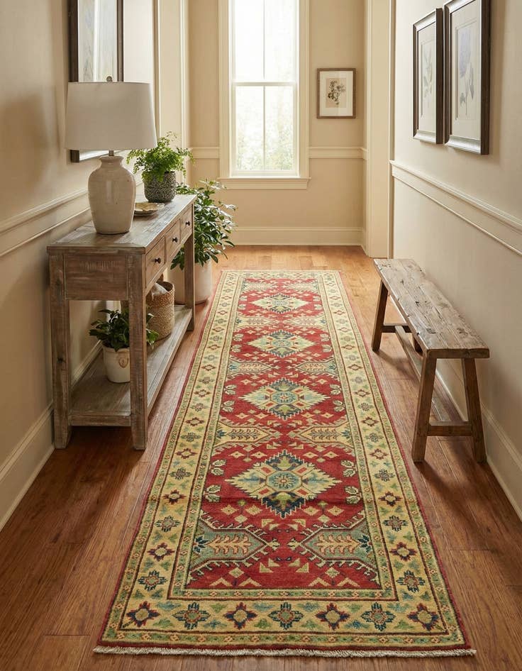 Detail image of 2' 9 x 10'  Hand Knotted Kazak Runner Rug