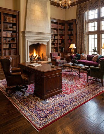 9' 6 x 13' 4 Hand Knotted Kashan Persian Wool Rug