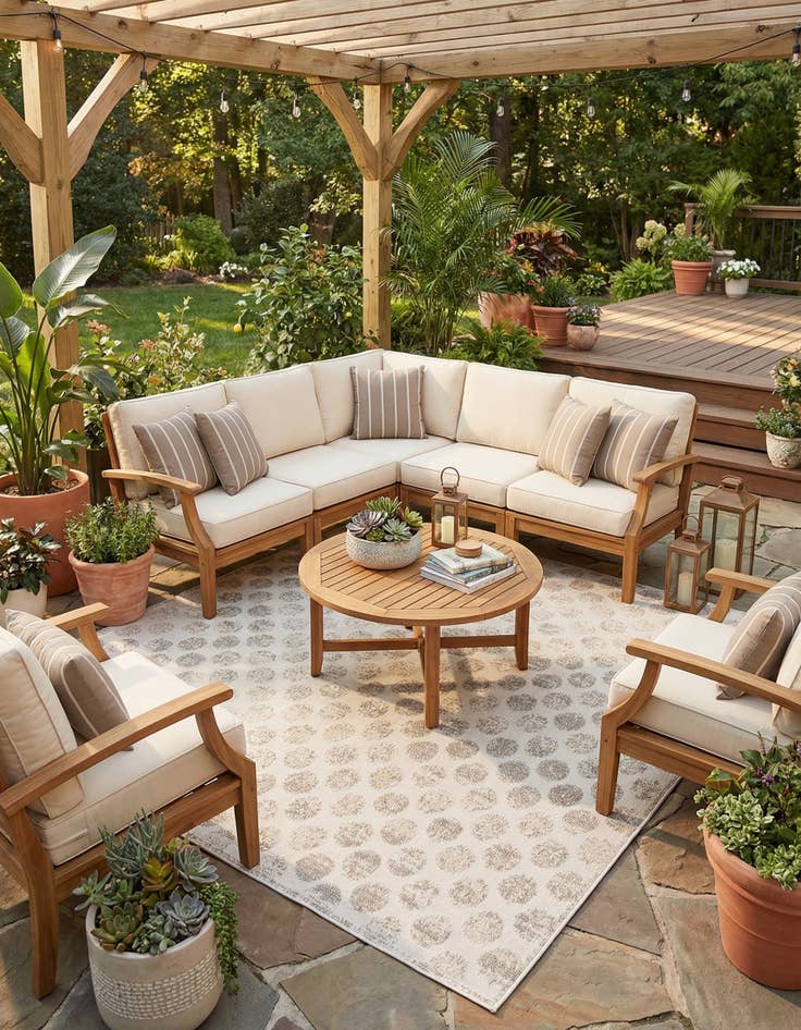 Detail image of 7' 10 x 7' 10  Washable Sabrina Soto Indoor / Outdoor Square Rug