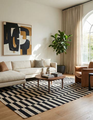 5' 4 x 7' 9 Hand Woven Kilim Modern Wool Rug