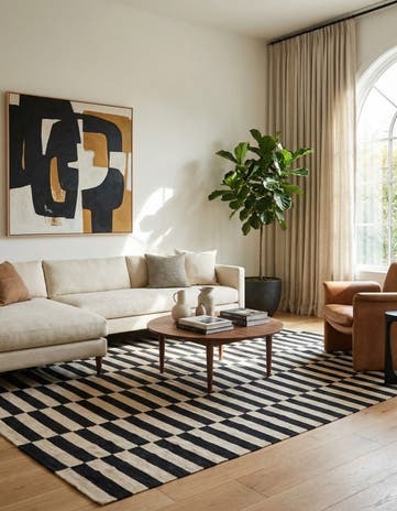 5' 4 x 7' 9 Hand Woven Kilim Modern Wool Rug