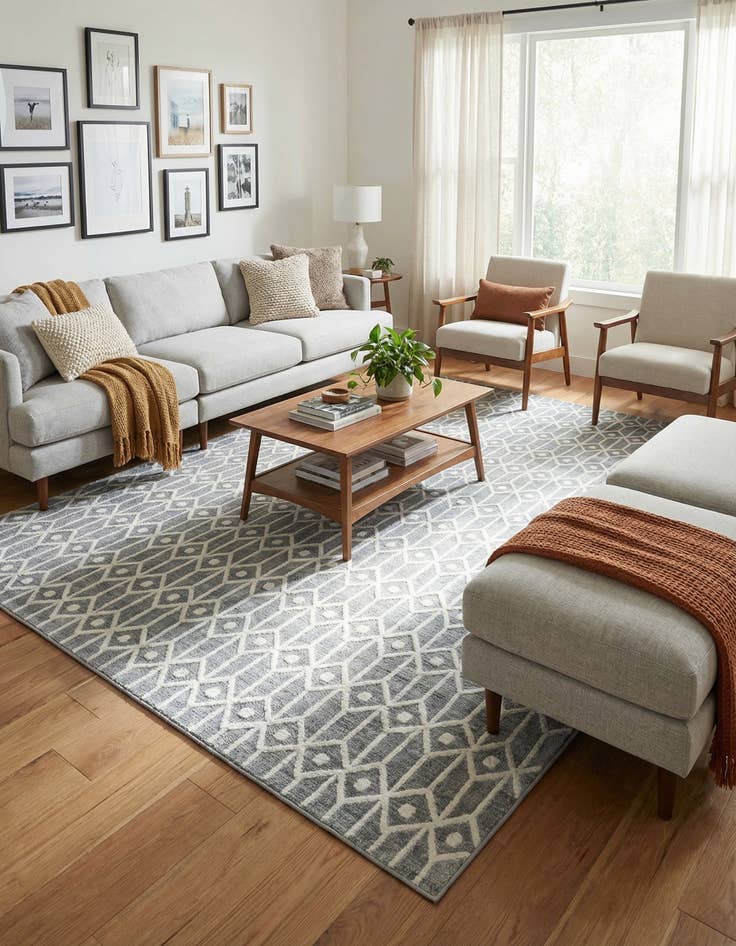 Detail image of  9' 10 x 14' Lattice Trellis Rug