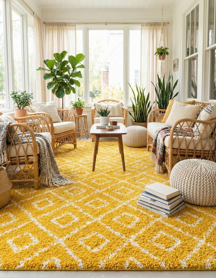 Detail image of  7' 10 x 10' Lattice Shag Rug