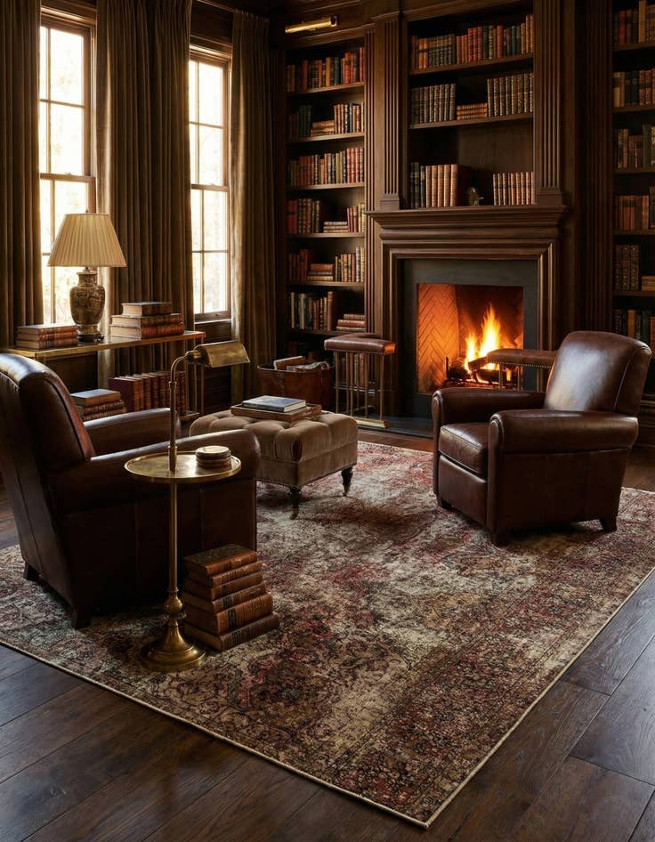 Detail image of 7' 7 x 7' 9 Vintage Royal Wool Square Rug