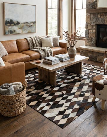 5' 2 x 8' 1 Cowhide Stocks Rug