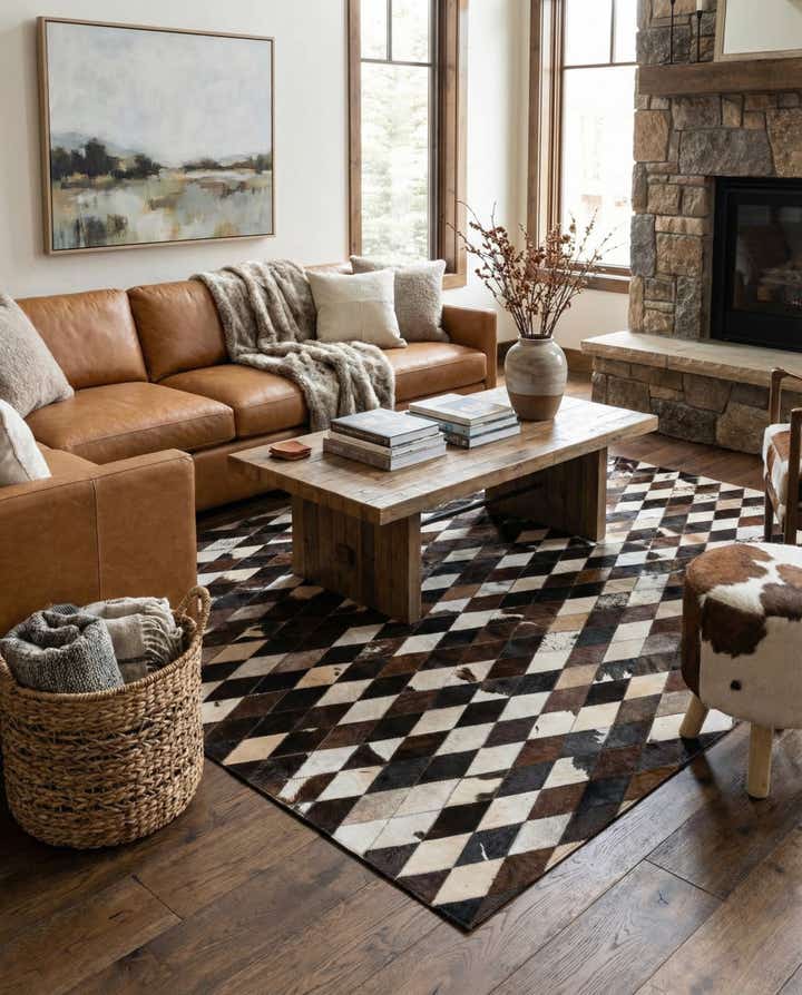 5' 2 x 8' 1 Cowhide Stocks Rug