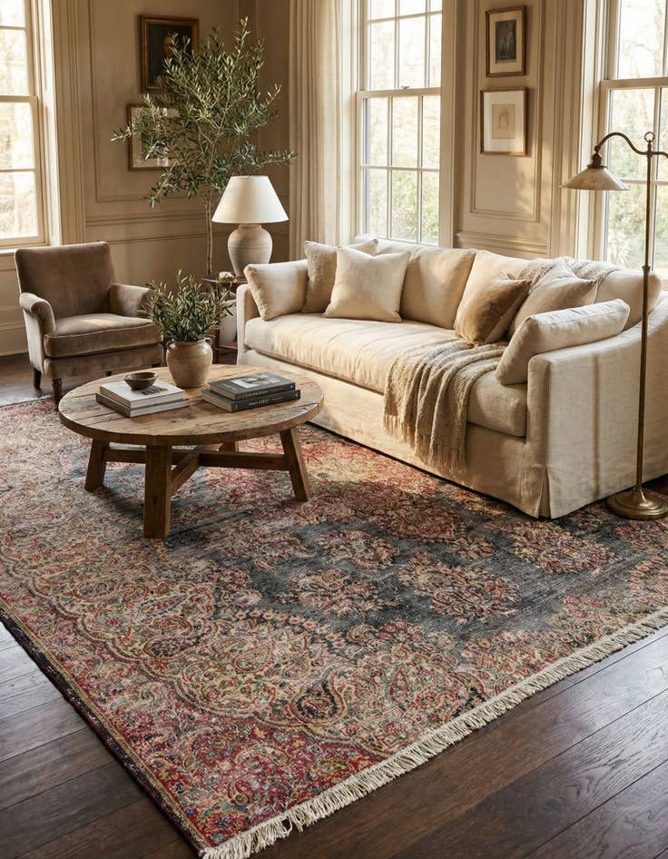 Detail image of 6' x 10' 9  Hand Knotted Ultra Vintage Persian Wool Rug