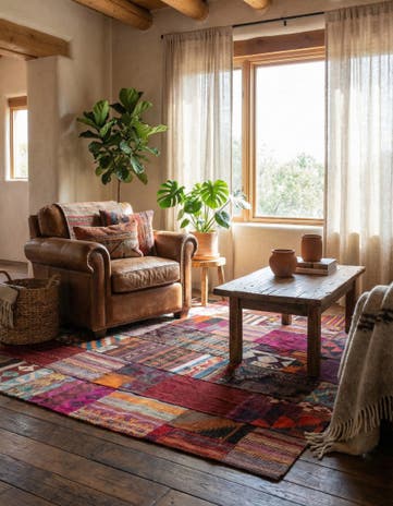 4' x 6' Hand Woven Kilim Patchwork Wool Rug