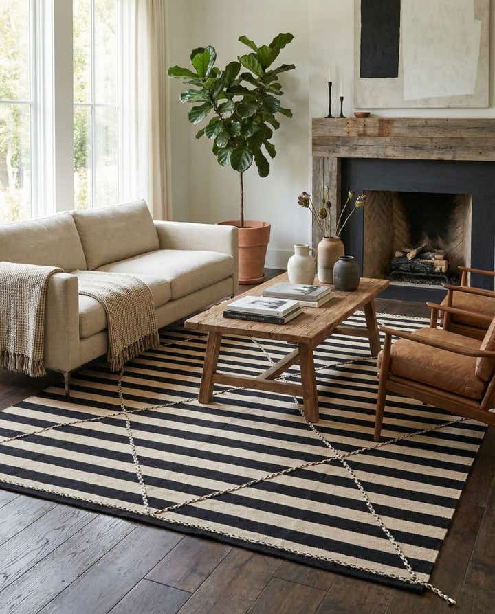6' 8 x 9' 8 Hand Knotted Moroccan Wool Rug