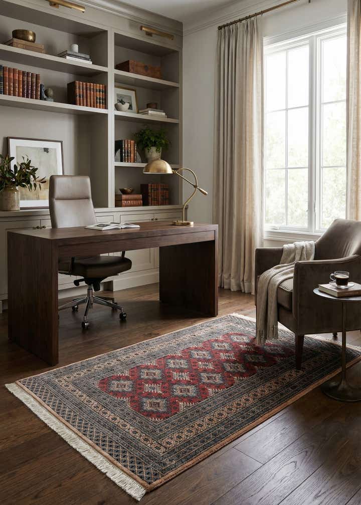 4' 2 x 5' 11 Hand Knotted Bokhara Oriental Wool Rug