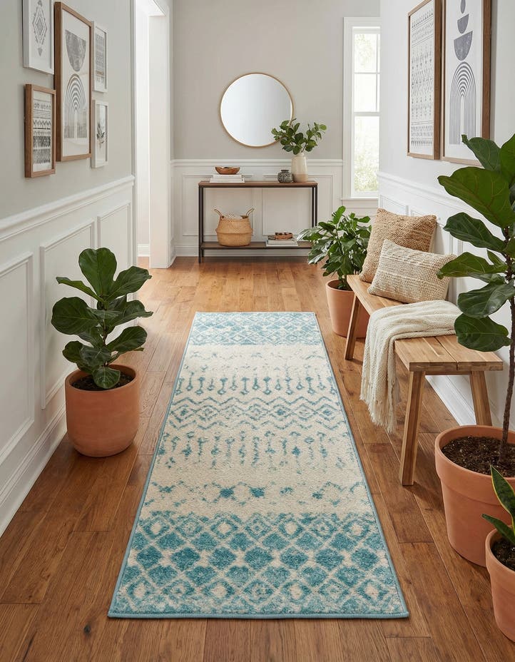 2' x 5' 3 Moroccan Trellis Runner...