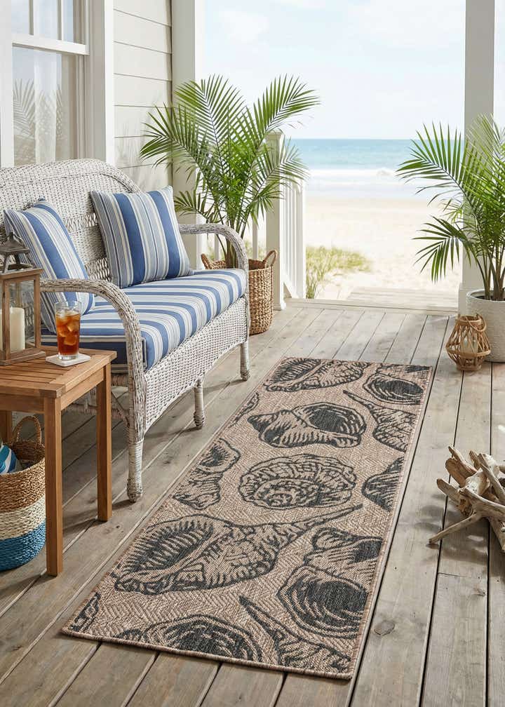 2' x 5' 3 Easy-Clean Coastal Indoor / Outdoor Runner Rug