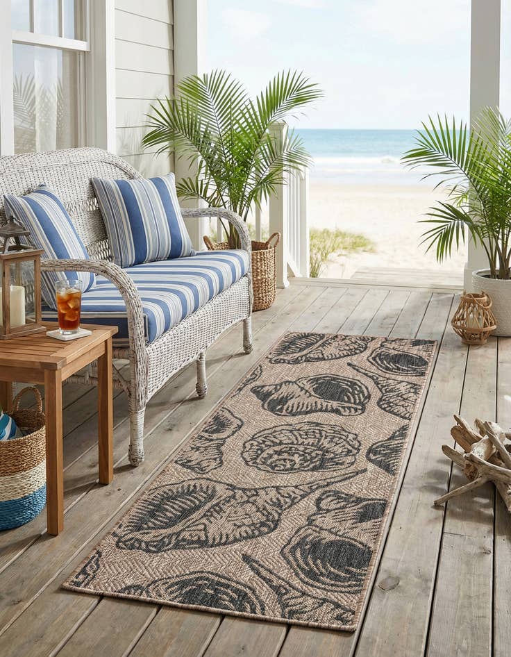 Detail image of 2' x 5' 3  Washable Coastal Indoor / Outdoor Runner Rug
