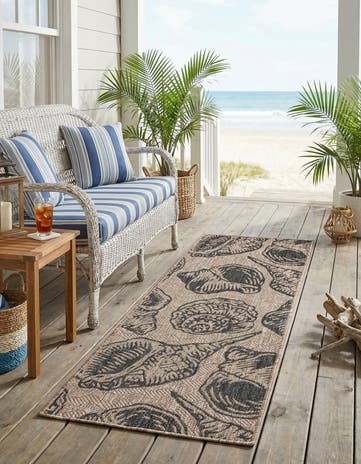 2' x 5' 3 Easy-Clean Coastal Indoor / Outdoor Runner Rug