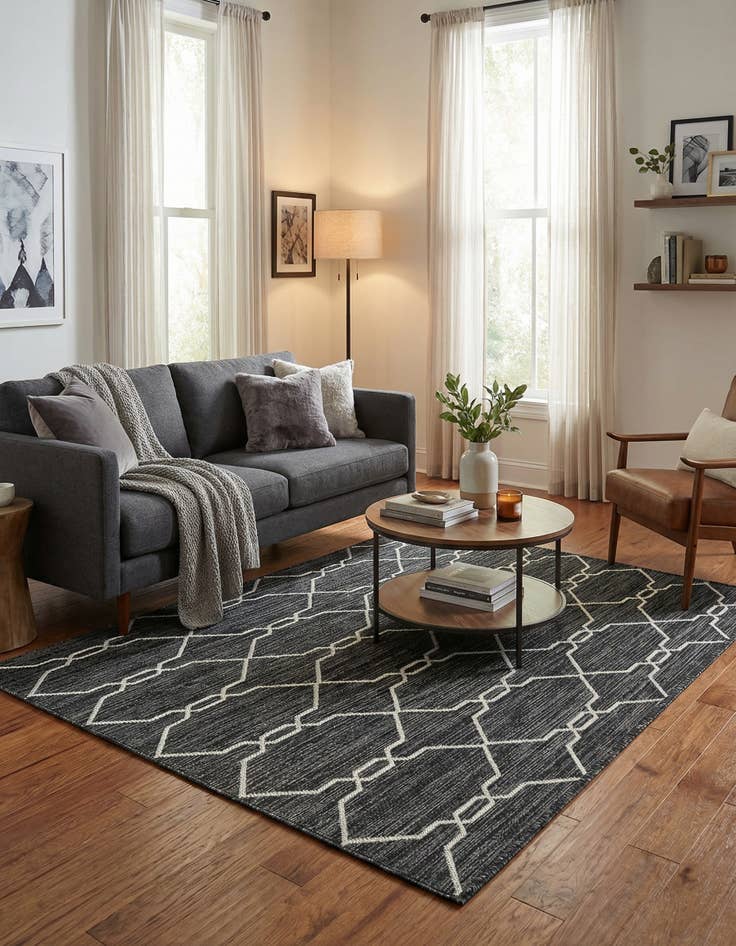 Detail image of 4' x 6'  Washable Trellis Indoor / Outdoor Rug