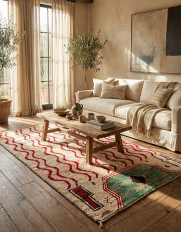 5' x 8' Hand Knotted Moroccan Wool Rug