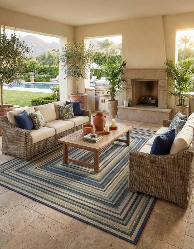 Detail image of 12' x 16'  Washable Baja Indoor / Outdoor Rug