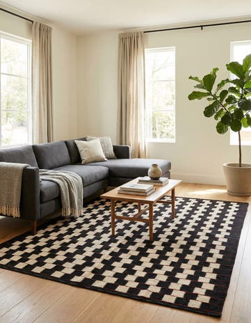 5' x 6' 4 Hand Woven Kilim Modern Wool Rug