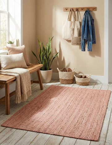 4' 1 x 6' 1 Handmade Braided Jute Rug