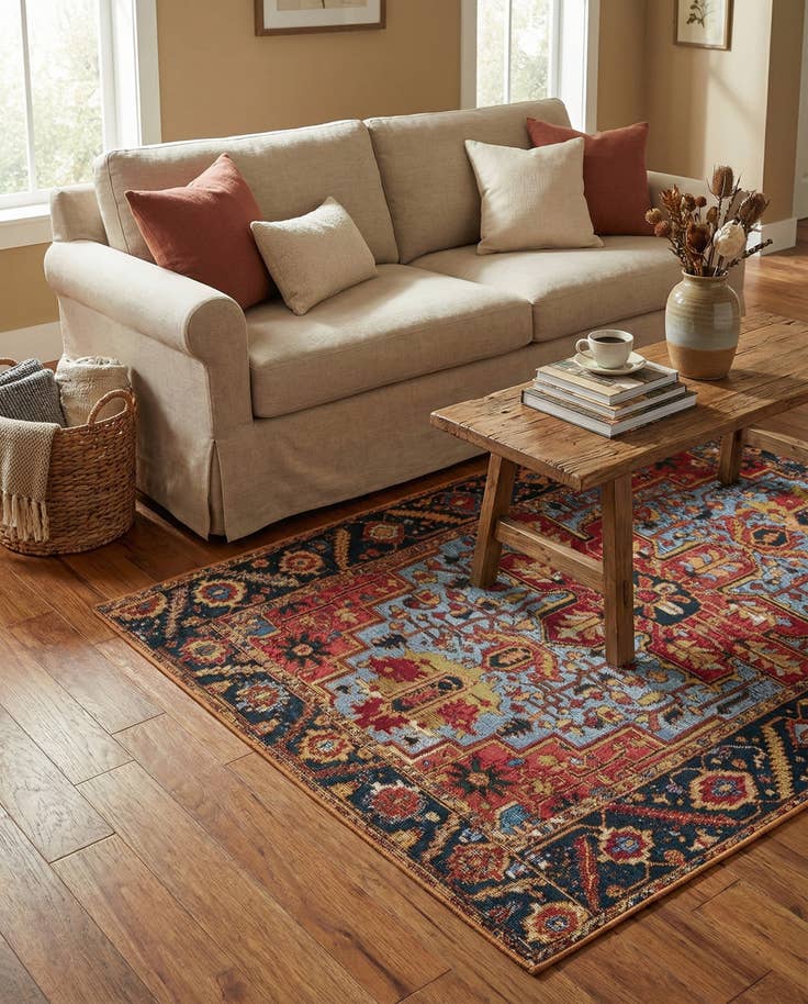 Detail image of 3' 3 x 5' 3 Easy-Clean Traditional Indoor / Outdoor Rug