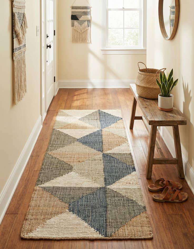 Detail image of 2' x 6' 1  Hand Woven Kala Handwoven Jute Runner Rug