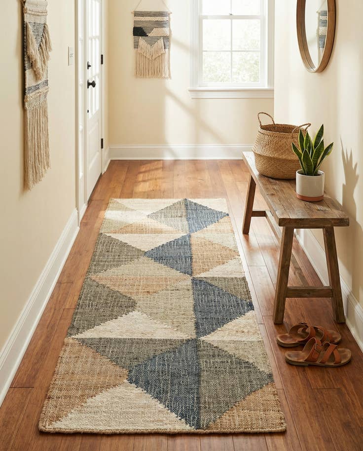 Detail image of 2' x 6' 1 Hand Woven Kala Handwoven Jute Runner Rug