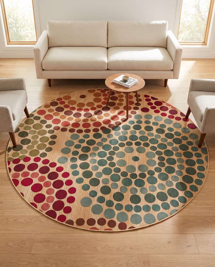 6' x 6' Easy-Clean Modern Indoor / Outdoor Round Rug