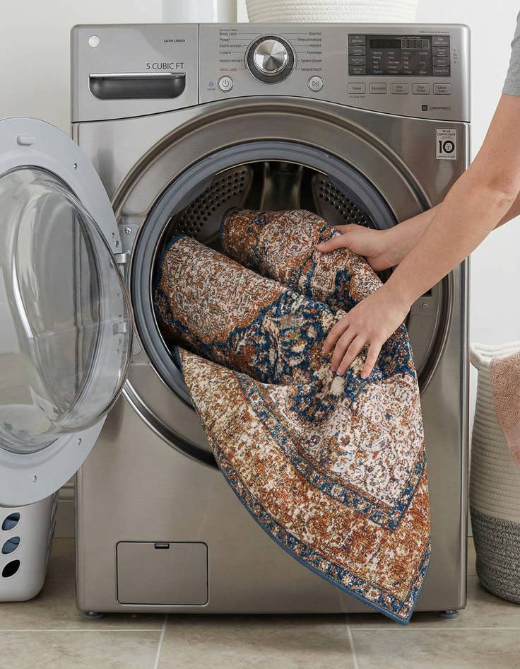 Detail image of  6' x 9'  Washable Traditional Indoor / Outdoor Rug