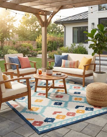 7' 10 x 10' Easy-Clean Belize Indoor / Outdoor Rug