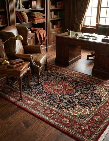 4' 8 x 6' 11 Hand Knotted Qom Persian Rug