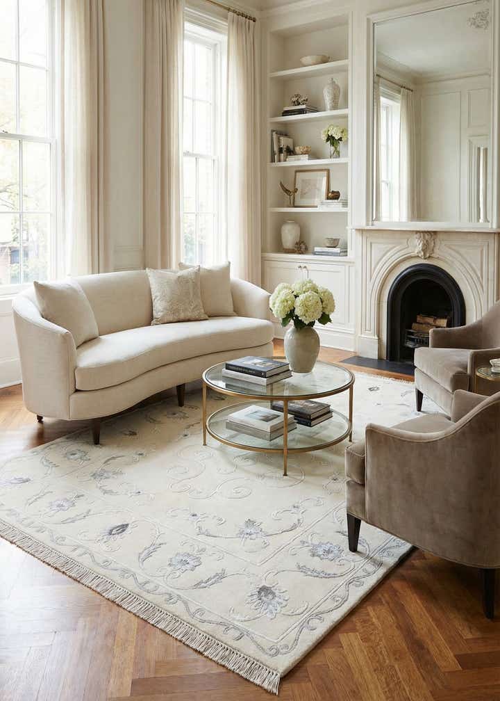 4' 11 x 6' 7 Hand Knotted Darya Wool Rug